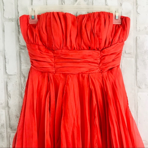 Casting Orange Strapless High Low Dress - Picture 3 of 10
